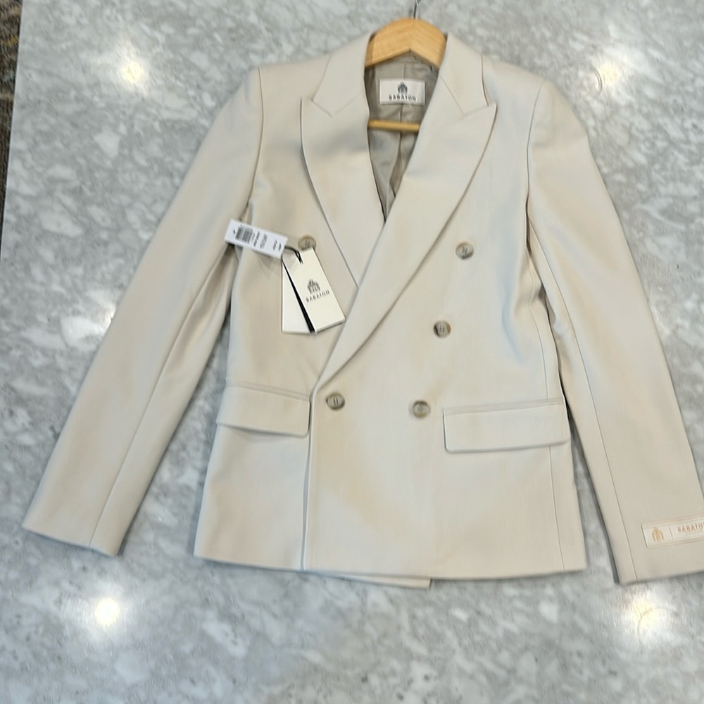 Babaton Cream Double-Breasted Blazer